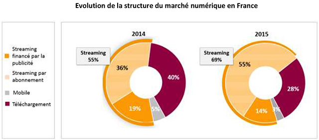 Evolution de la structure du marché numérique en France