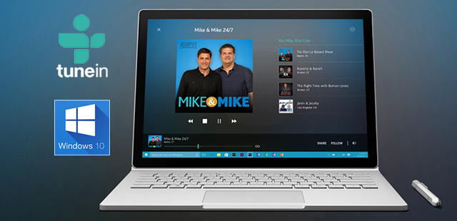 TuneIn Radio est à présent disponible pour le système Windows 10