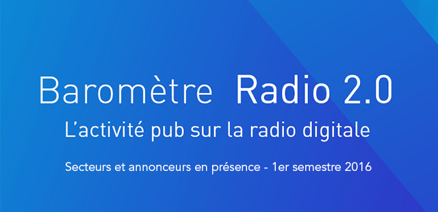 L’activité publicitaire sur la radio digitale au 1er semestre 2016 avec Kantar Media