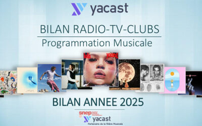 Bilan 2025 des diffusions musicales en radio, télévision et clubs selon Yacast