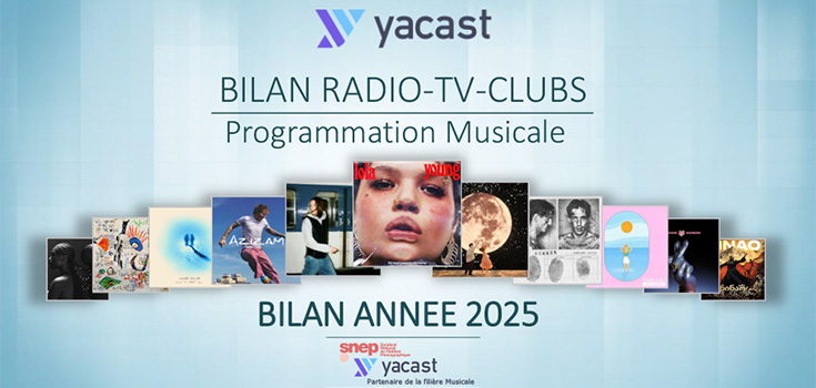 Bilan 2025 des diffusions musicales en radio, télévision et clubs selon Yacast
