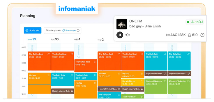 Auto DJ d’Infomaniak : comment diffuser une webradio 24/7 sans encodeur ni compétence technique