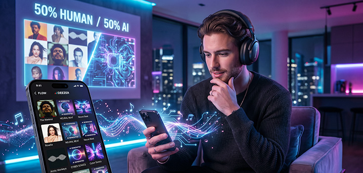 Sur Deezer, près d’un nouveau titre sur deux est désormais généré par l’IA